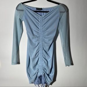 PLT- Baby Blue Ruche Dress - Size 4